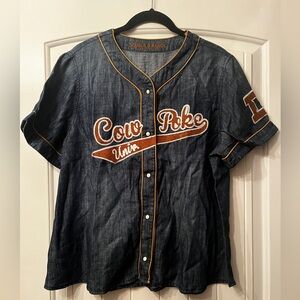 Double D Ranch, baseball denim pearl snap, COW POKE, COWPOKE
